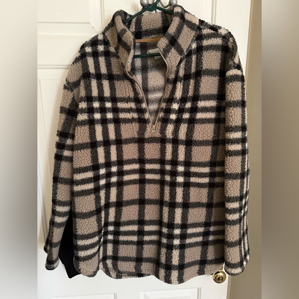 Koolaburra quarter zip Plaid fleece